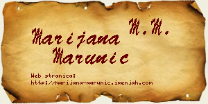 Marijana Marunić vizit kartica